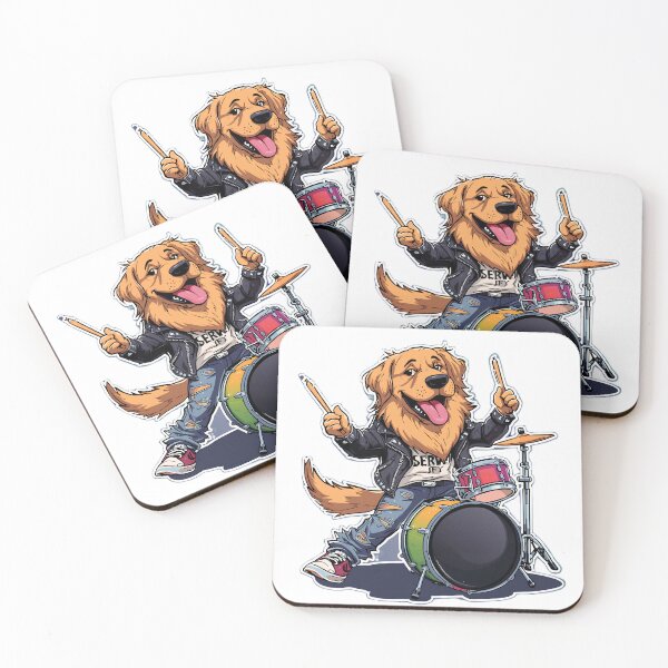 Item preview, Golden Retriever drummer designed and sold by Natsey.