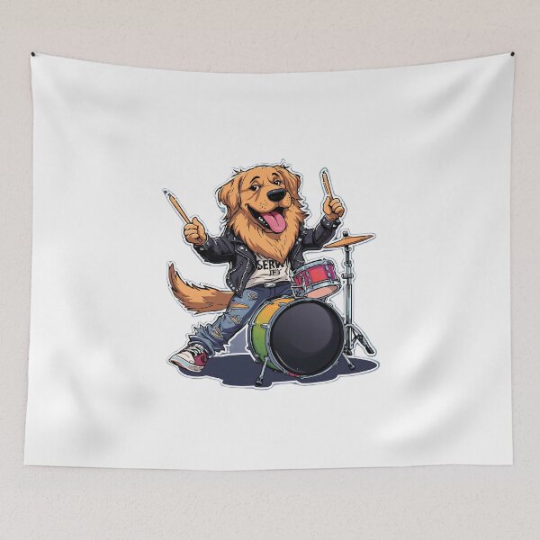 Item preview, Golden Retriever drummer designed and sold by Natsey.