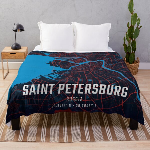 Item preview, Saint Petersburg Red & Blue Minimalist Map designed and sold by HomeLivingCo.