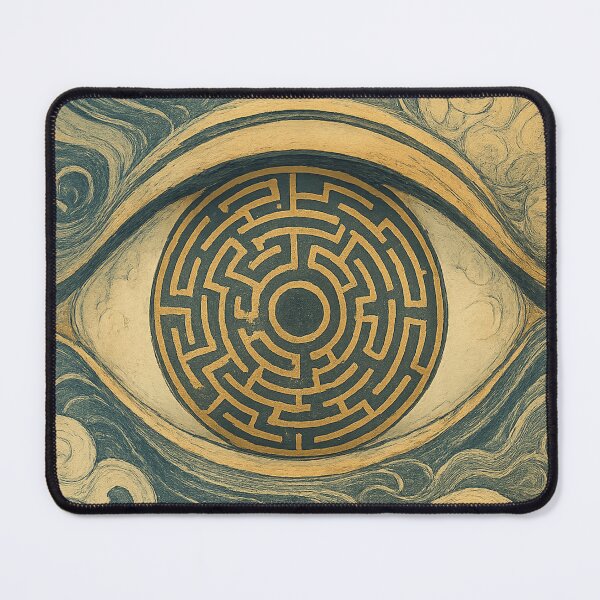 Item preview, Maze of Perception – Surreal Eye with Labyrinth Iris and Dream Clouds designed and sold by DavidSalazo.
