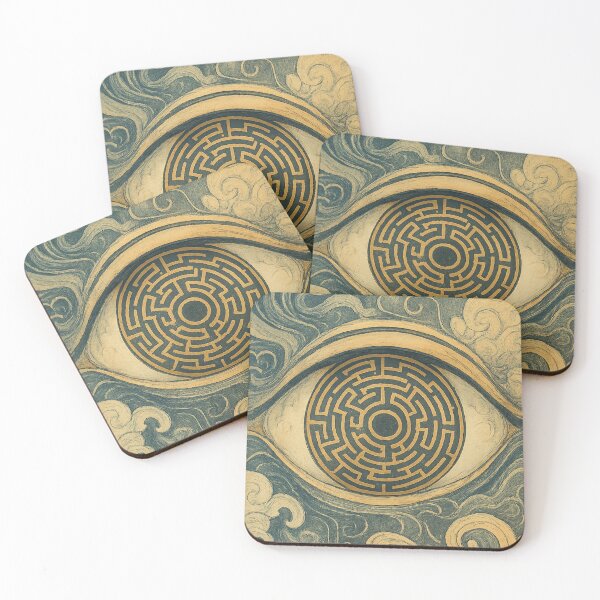 Item preview, Maze of Perception – Surreal Eye with Labyrinth Iris and Dream Clouds designed and sold by DavidSalazo.