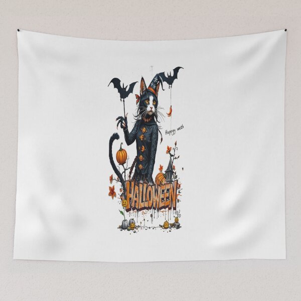 Item preview, halloween cat horror art  graffiti Professional design designed and sold by atomsama.