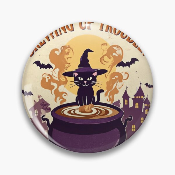 Item preview, Brewing Up Trouble – Retro Witch Cat Cauldron T-Shirt designed and sold by DscapeDesigns.