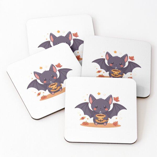 Item preview, Cute Halloween Bat with a Spiced Latte designed and sold by Room303Ltd.