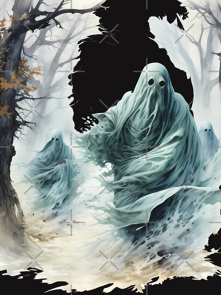 Thumbnail 3 of 3, Scarf, Ghost 02 designed and sold by RWT-Design.