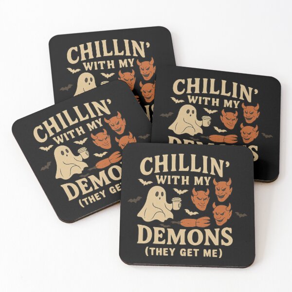 Item preview, Chillin' With My Demons (They Get Me): Ghost, Devils, and Bats designed and sold by davidjulie.