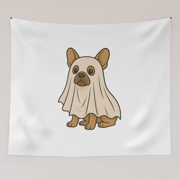 Item preview, French Bulldog in a Ghost costume designed and sold by Room303Ltd.