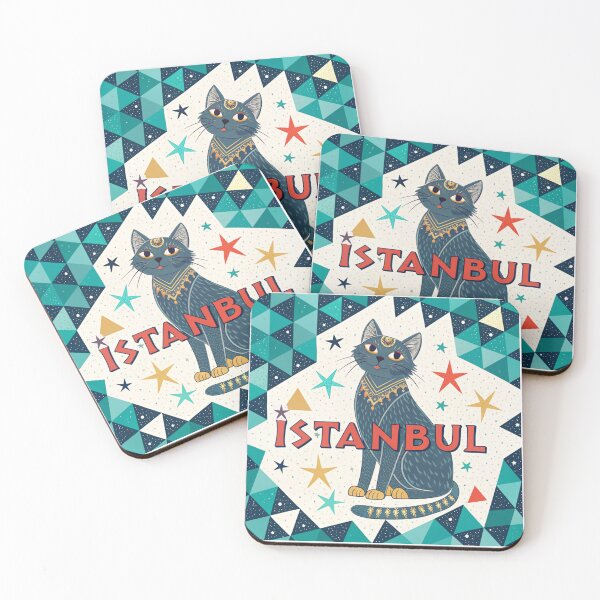 Item preview, Istanbul Cat & Geometric Stars | Turkish Souvenir Travel Art  designed and sold by asliberry.