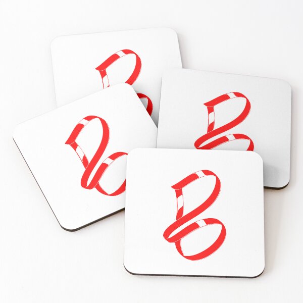 Item preview, Letter B – Retro Red Ribbon Monogram Calligraphy designed and sold by uncoXab.