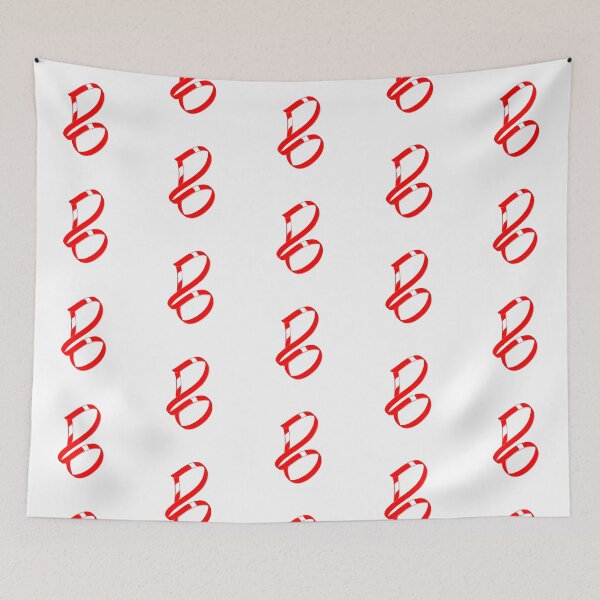 Item preview, Letter B – Retro Red Ribbon Monogram Calligraphy designed and sold by uncoXab.
