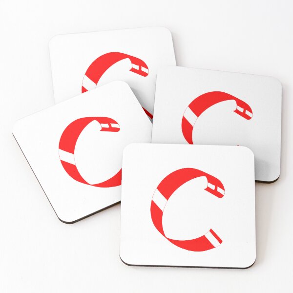 Item preview, Letter C – Retro Red Ribbon Monogram Calligraphy designed and sold by uncoXab.
