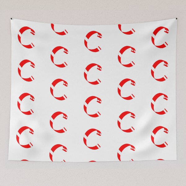 Item preview, Letter C – Retro Red Ribbon Monogram Calligraphy designed and sold by uncoXab.