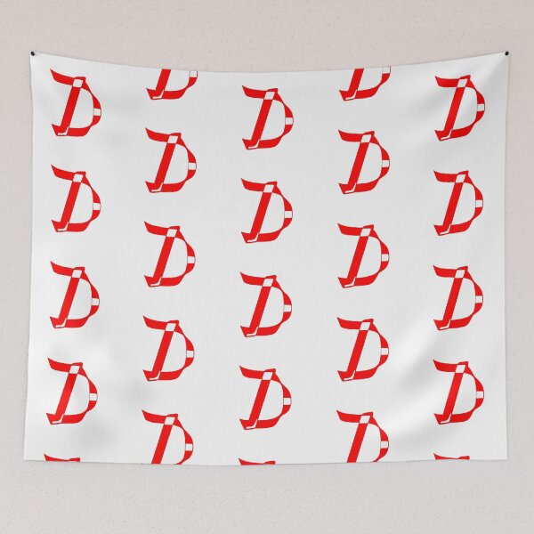 Item preview, Letter D – Retro Red Ribbon Monogram Calligraphy designed and sold by uncoXab.