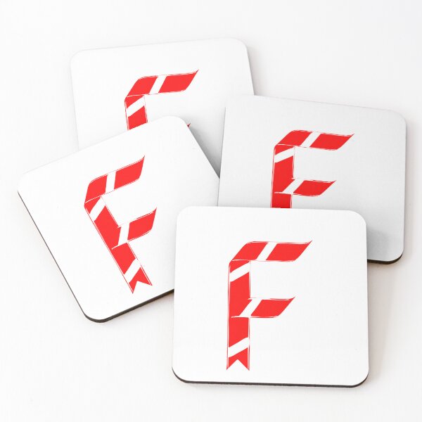 Item preview, Letter F – Retro Red Ribbon Monogram Calligraphy designed and sold by uncoXab.