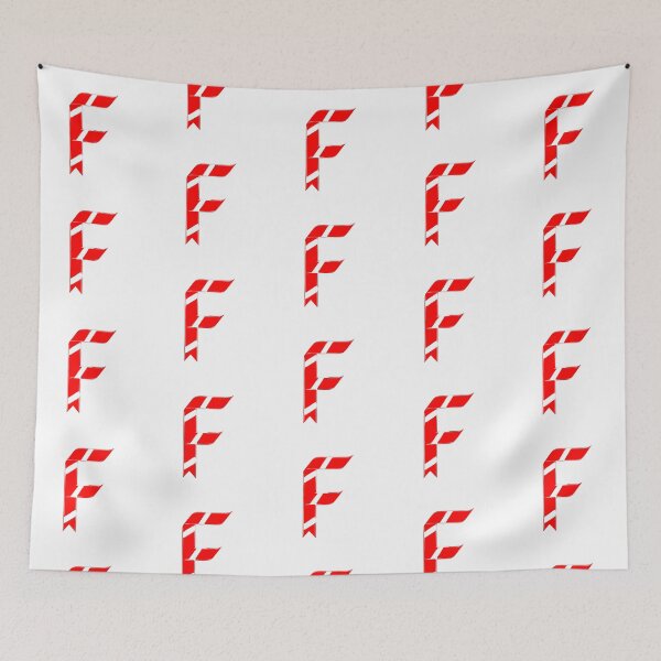 Item preview, Letter F – Retro Red Ribbon Monogram Calligraphy designed and sold by uncoXab.