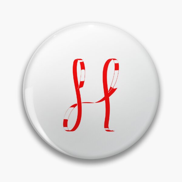 Item preview, Letter H – Retro Red Ribbon Monogram Calligraphy designed and sold by uncoXab.