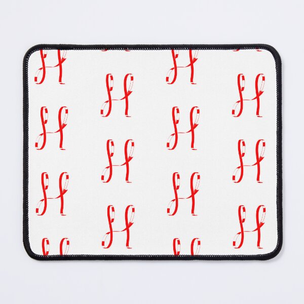 Item preview, Letter H – Retro Red Ribbon Monogram Calligraphy designed and sold by uncoXab.