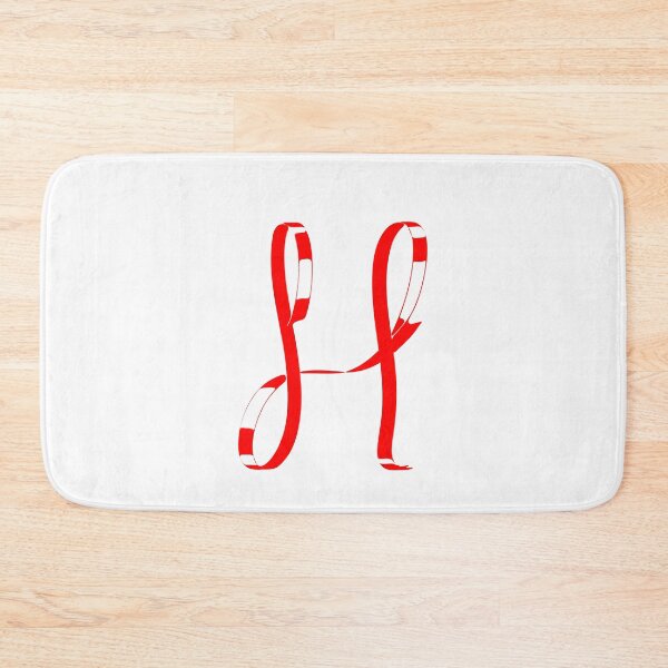 Item preview, Letter H – Retro Red Ribbon Monogram Calligraphy designed and sold by uncoXab.