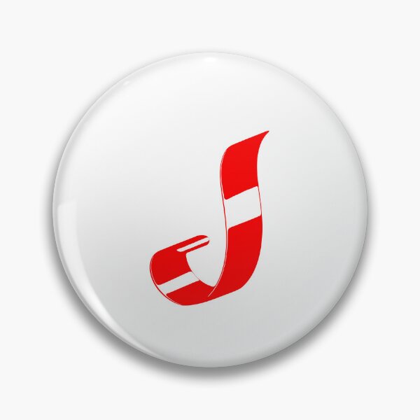 Item preview, Letter J – Retro Red Ribbon Monogram Calligraphy designed and sold by uncoXab.