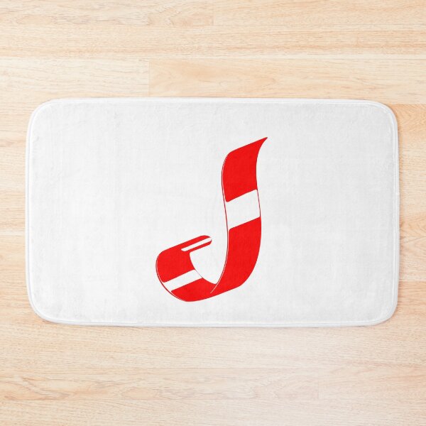 Item preview, Letter J – Retro Red Ribbon Monogram Calligraphy designed and sold by uncoXab.
