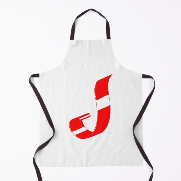 Item preview, Letter J – Retro Red Ribbon Monogram Calligraphy designed and sold by uncoXab.