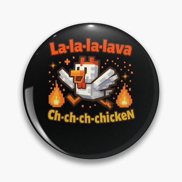 Item preview, Funny Movie Mob L.ava Ch.ick.en Inspired Blocky Graphic Art designed and sold by JacobiRoob.