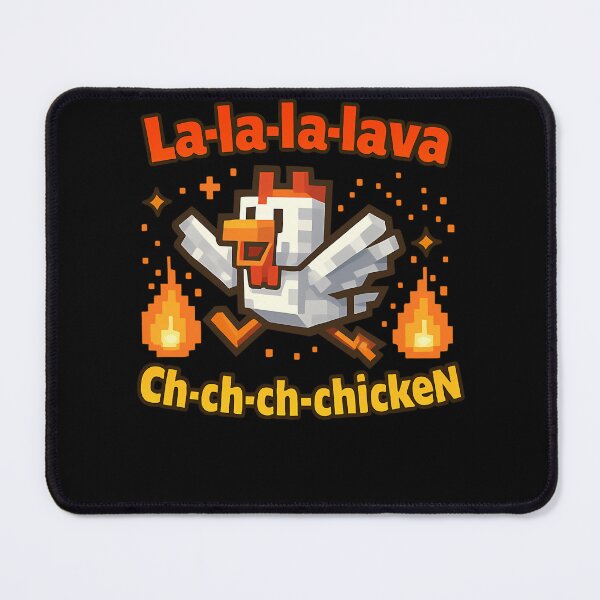 Item preview, Funny Movie Mob L.ava Ch.ick.en Inspired Blocky Graphic Art designed and sold by JacobiRoob.
