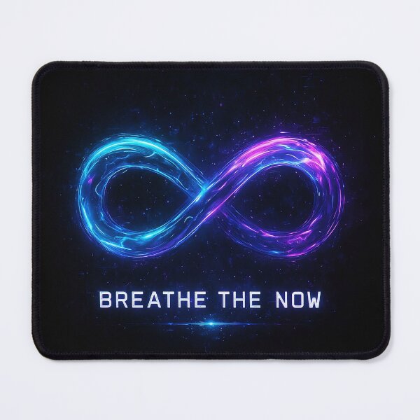 Item preview, Breathe the Now – Futuristic Cyberpunk Infinity Symbol Mindfulness Art designed and sold by GREEN6437.