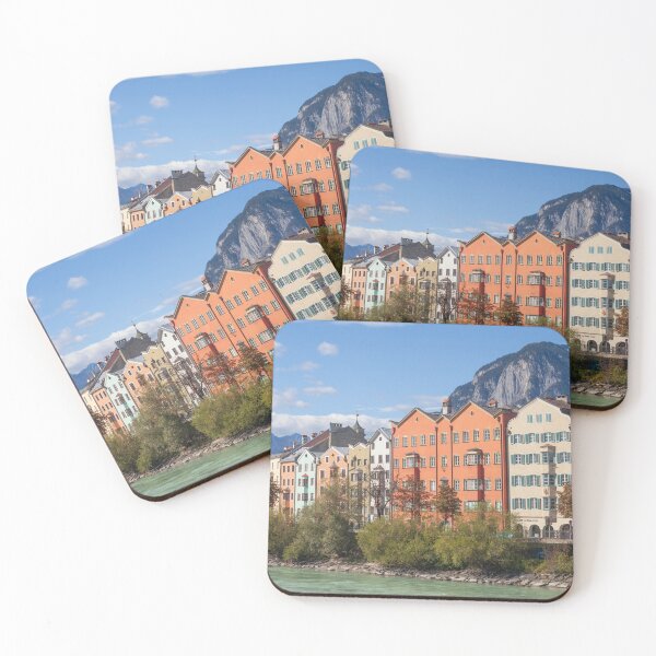 Item preview, Colorful row of Innhäuser houses in Mariahilfstraße on the river Inn designed and sold by Torsten  Krüger.