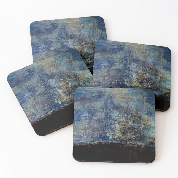 Item preview, Abstract Landscape in Deep Blue and Ochre designed and sold by ElaSzczepaniak.