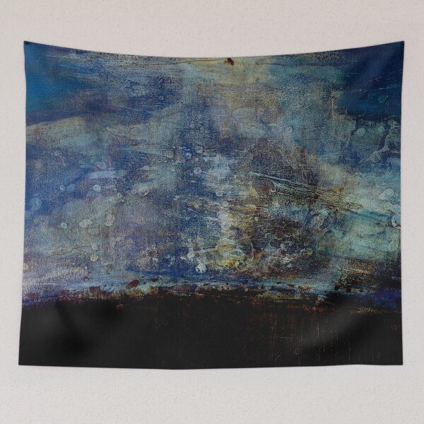 Item preview, Abstract Landscape in Deep Blue and Ochre designed and sold by ElaSzczepaniak.