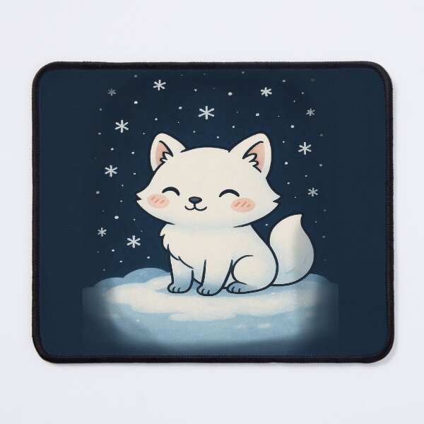 Item preview, Kawaii Arctic Fox in Snow – Cute Winter Fox Illustration designed and sold by RyoSaeba90.