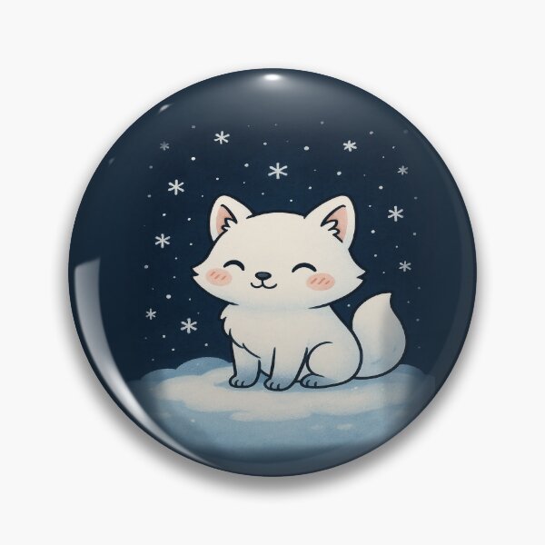 Item preview, Kawaii Arctic Fox in Snow – Cute Winter Fox Illustration designed and sold by RyoSaeba90.