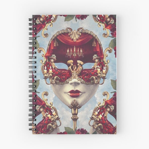 Artikelvorschau, Florale Dekadenz – Venezianische Maske in Rot und Gold entworfen und verkauft von Vertigo Artography.