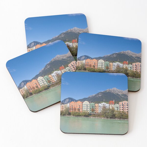 Item preview, Colorful row of Innhäuser houses in Mariahilfstraße on the river Inn designed and sold by Torsten  Krüger.