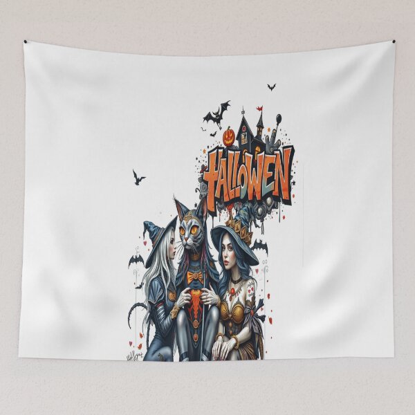 Item preview, halloween cat horror art graffiti Professional design designed and sold by atomsama.