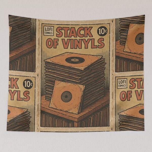 Item preview, Retro Lofi: Stack of vinyls designed and sold by bapupa.