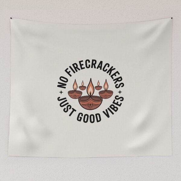 Item preview, No Firecrackers Just Good Vibes – Eco-Friendly Diwali Design designed and sold by Jollys-ArtShop.