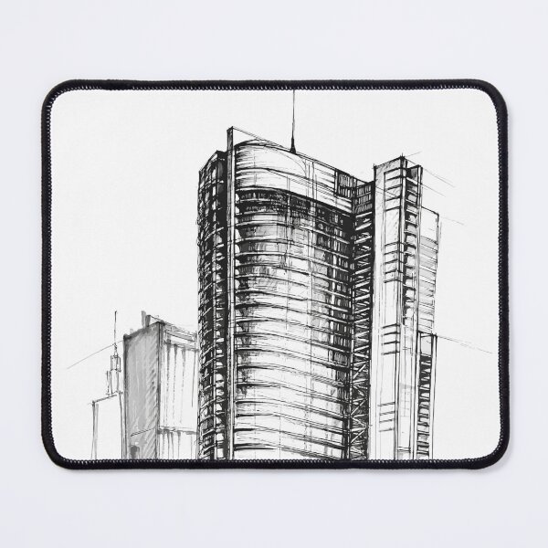 Item preview, RONDO 1 WARSAW / Glass and Steel Skyscraper Art. designed and sold by SKETCHYANDGRAPHIC.