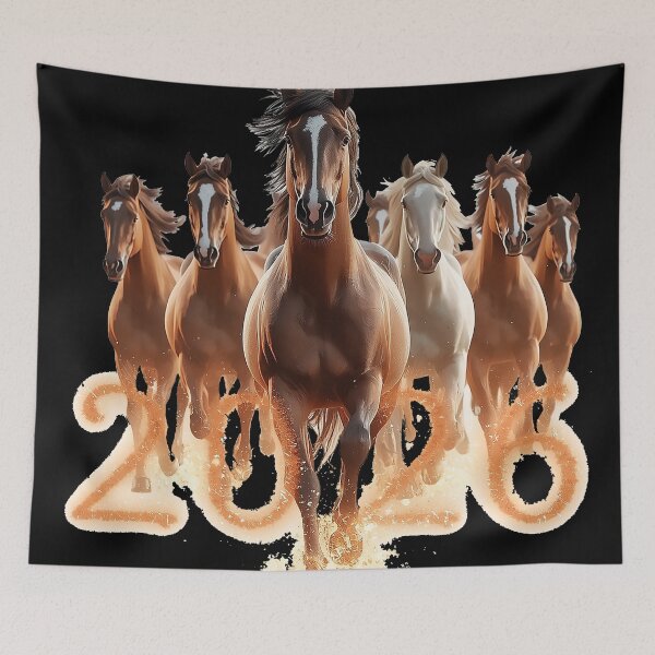 Item preview, Running Horses 2026 – New Year Power and Freedom designed and sold by AmetistLight.