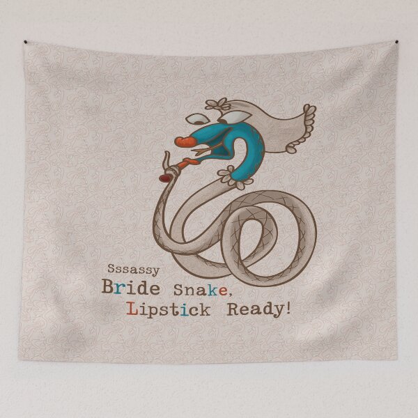 Item preview, Cute Bride Snake Applying Lipstick Charm designed and sold by Pink Writer.