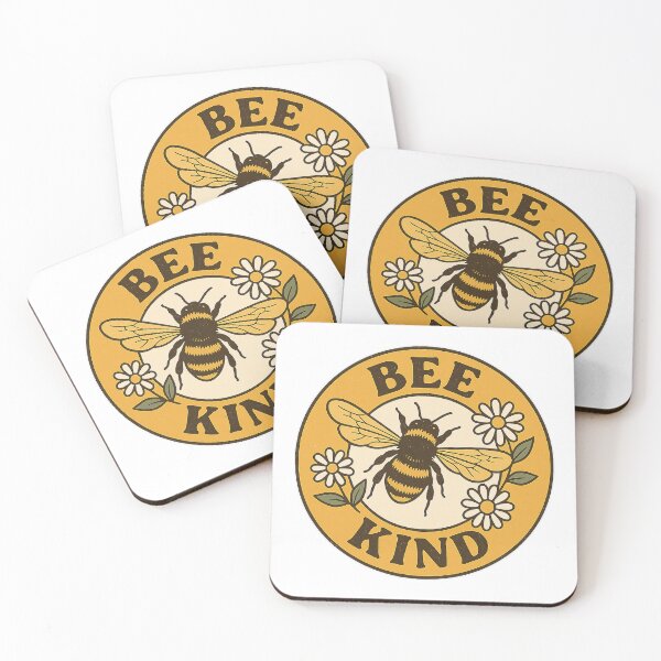 Item preview, Bee Kind – Vintage Bumblebee & Daisies Positivity Badge designed and sold by BadaBingBear.