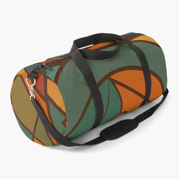 Item preview, Geometric Abstract Female Portrait in Teal and Amber | Mid-Century Modern Retro Wall Art designed and sold by DzurDesigns .