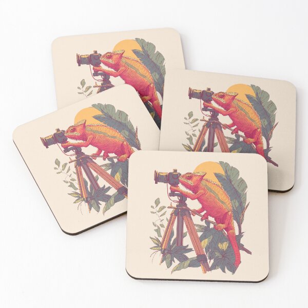 Item preview, Photographer Chameleon – Funny Retro Illustration with Camera designed and sold by Meiersbeste.