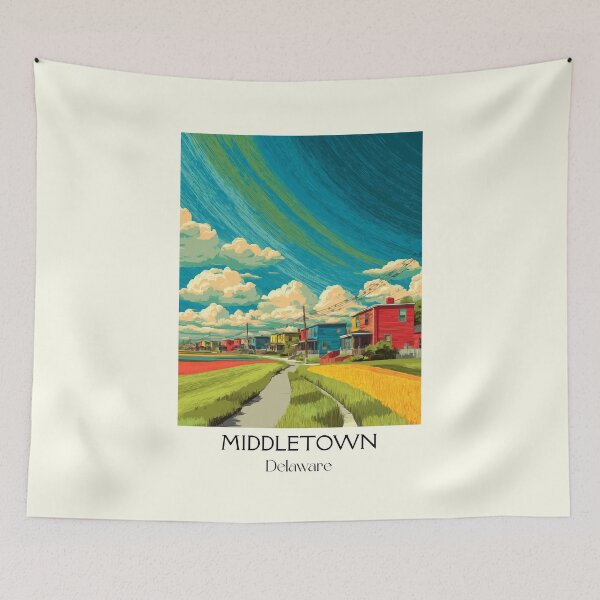 Item preview, Middletown Delaware Farmland | Colorful Rural Poster designed and sold by TuncGK.