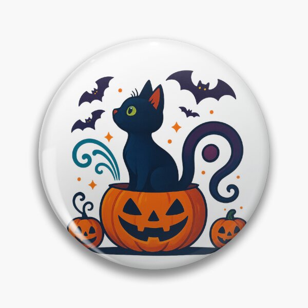 Item preview, Halloween Cat on Pumkin designed and sold by Cat-loveparttime.