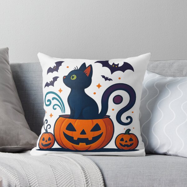 Item preview, Halloween Cat on Pumkin designed and sold by Cat-loveparttime.