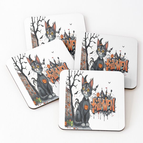 Item preview, halloween cat horror art graffiti cool designed and sold by atomsama.