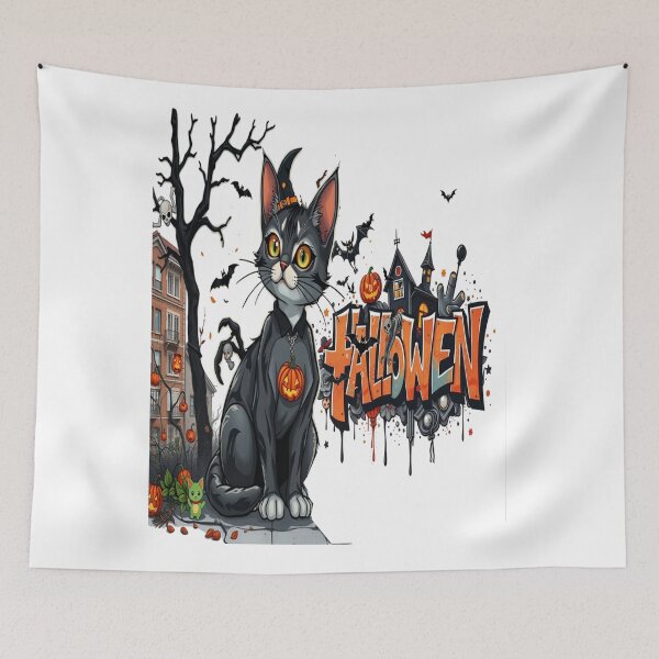 Item preview, halloween cat horror art graffiti cool designed and sold by atomsama.