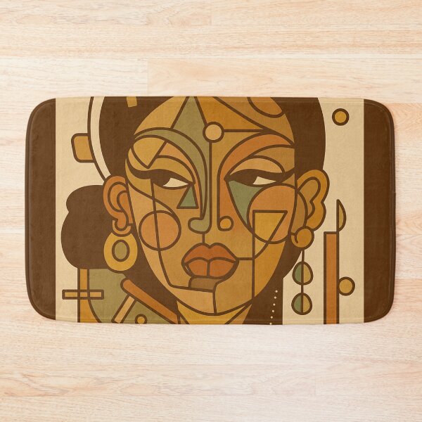 Item preview, Abstract Female Portrait in Warm Retro Colors | Geometric Mid-Century Modern Boho Wall Art designed and sold by DzurDesigns .